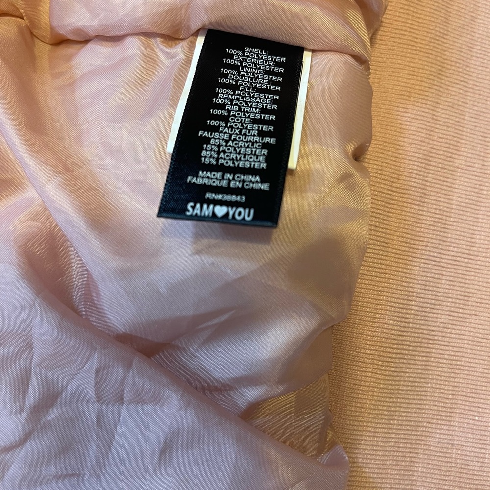 Sam Edelman Faux Fur Hooded Jacket – Misty Rose – Size Small – NWT - Picture 5 of 9